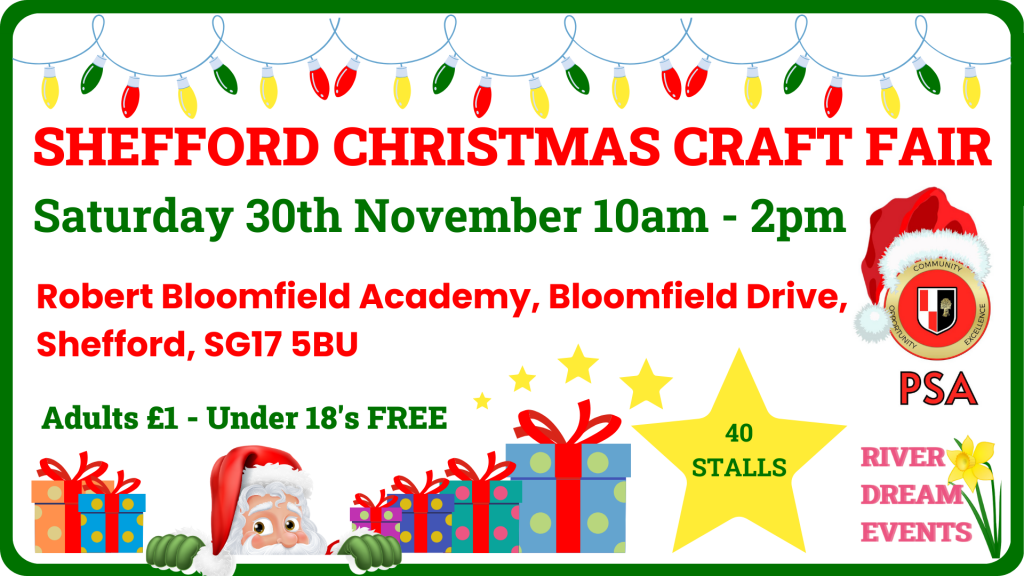 Shefford Christmas Craft Fair, Saturday 30th November 2024