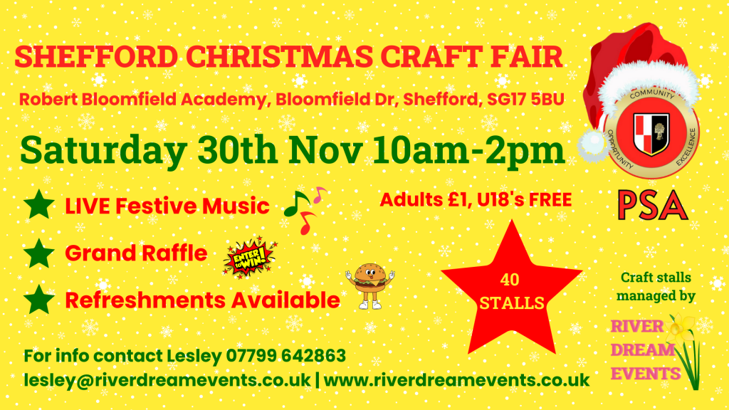 Shefford Christmas Craft Fair, 30th November 2024